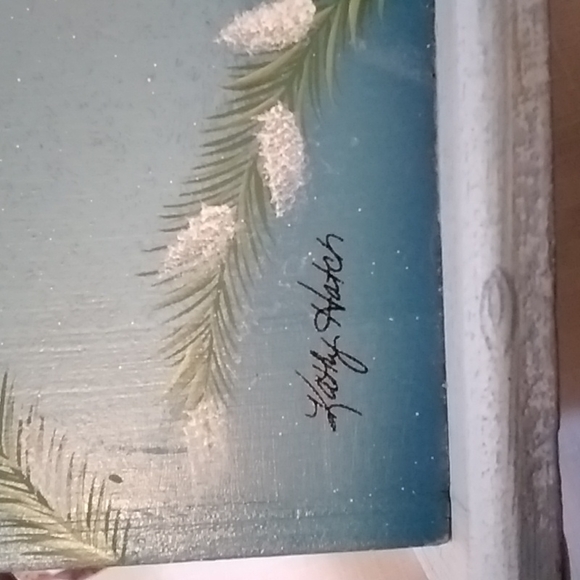 Kathy Hatch Handpainted Winter Holiday Birdhouse 2002 - Picture 9 of 11